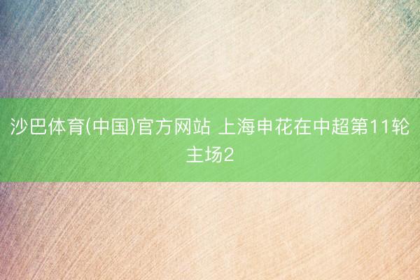沙巴体育(中国)官方网站 上海申花在中超第11轮主场2