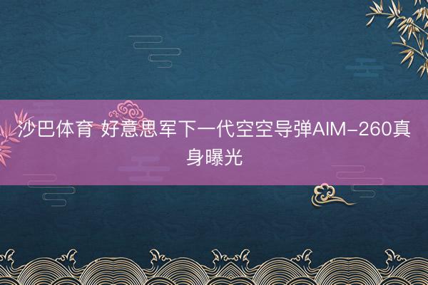 沙巴体育 好意思军下一代空空导弹AIM-260真身曝光