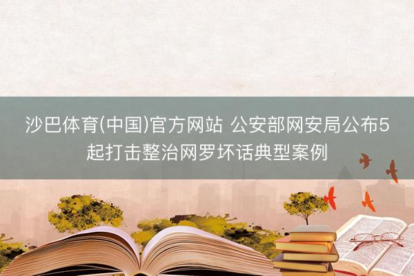 沙巴体育(中国)官方网站 公安部网安局公布5起打击整治网罗坏话典型案例