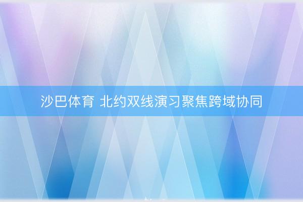 沙巴体育 北约双线演习聚焦跨域协同