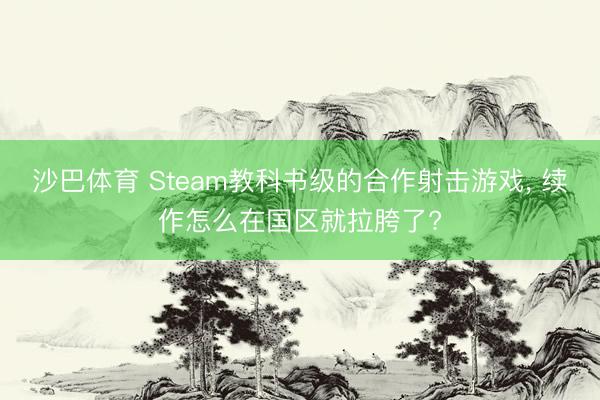沙巴体育 Steam教科书级的合作射击游戏， 续作怎么在国区就拉胯了?