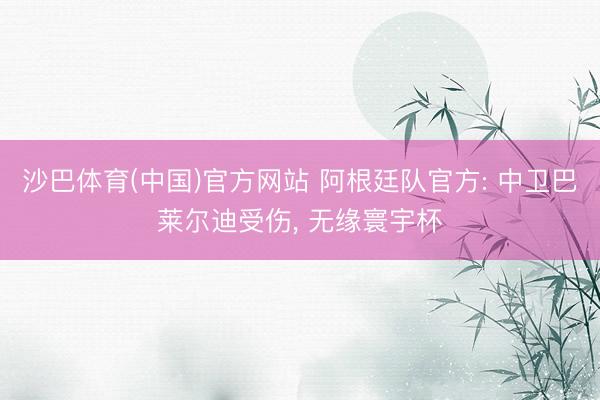 沙巴体育(中国)官方网站 阿根廷队官方: 中卫巴莱尔迪受伤， 无缘寰宇杯