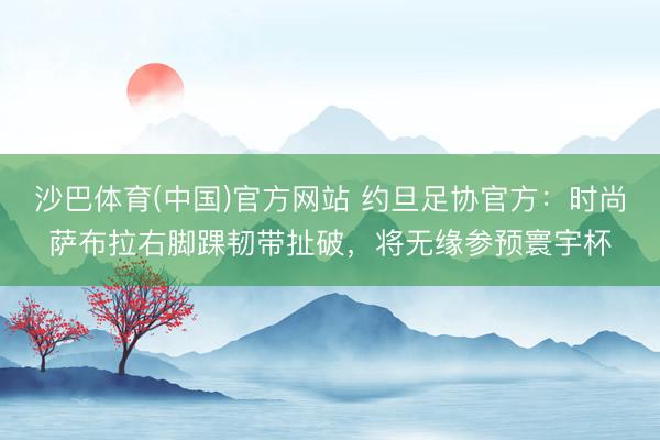 沙巴体育(中国)官方网站 约旦足协官方：时尚萨布拉右脚踝韧带扯破，将无缘参预寰宇杯